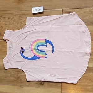 NWT rumi + ryder Girl Size 12/14 Pink Tank Top Rainbow-saurus